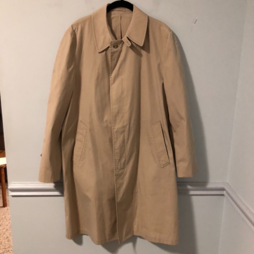 London Fog Tan Button Down Trench Coat Size 44